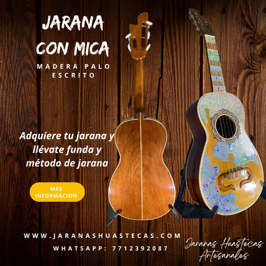 Jarana con mica plateada funda y método