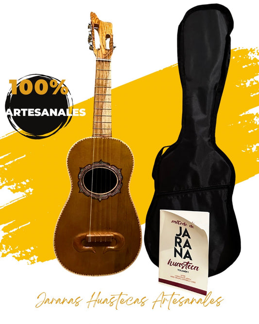 Jarana huasteca con pastilla fishman madera palo escrito con funda y metodo de jarana